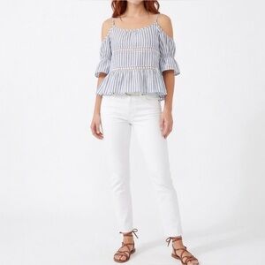 Bacci Cold Shoulder Lace Details Summer Top